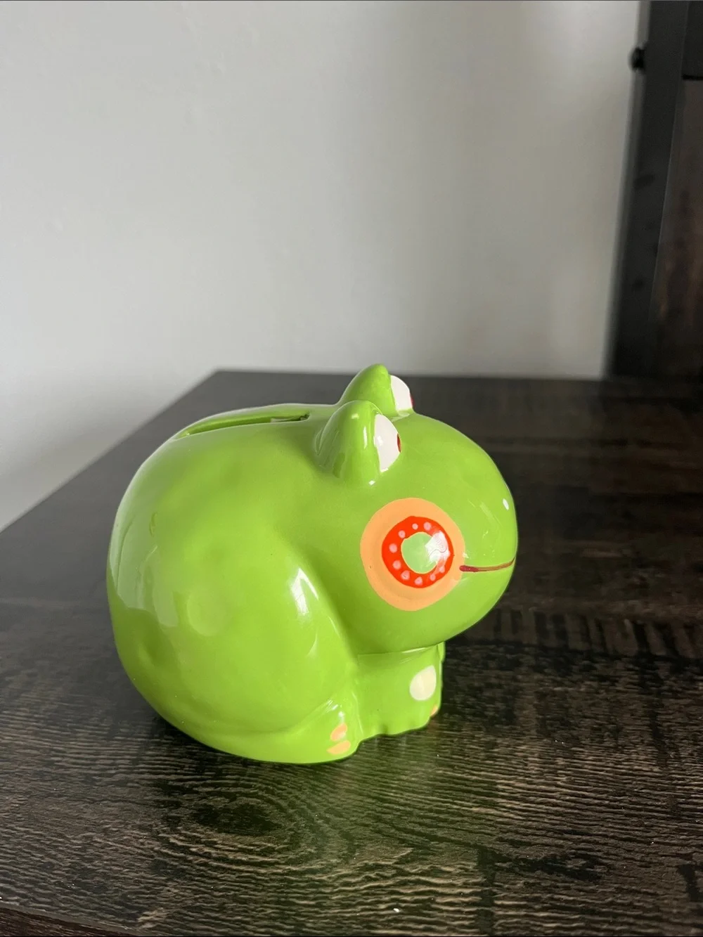 Green Ceramic Frog Coin Bank - 